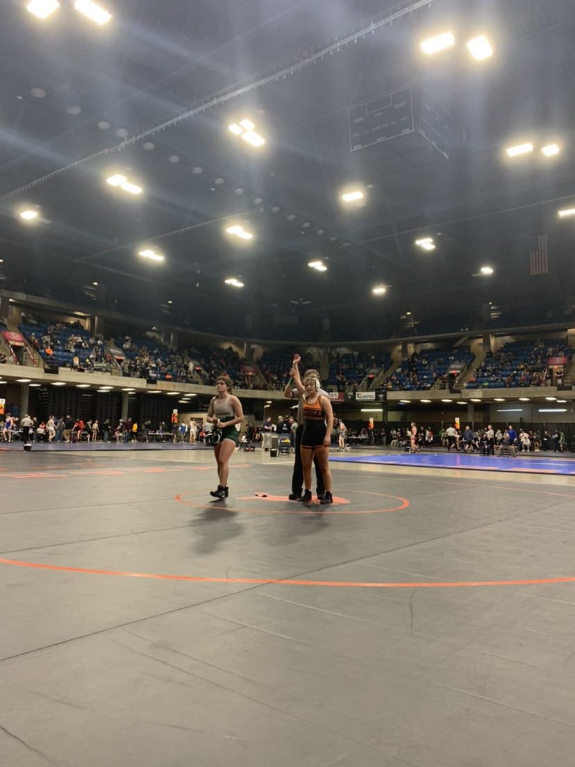 LanieCecala's tweet photo. This weekend I wrestled in the IWCOA girls open state tournament. Went 4-1 and placed second 🥈. Glad I got to have my older brother Joey cecala in my corner coaching me. #BAB https://t.co/YJuqDTBRze