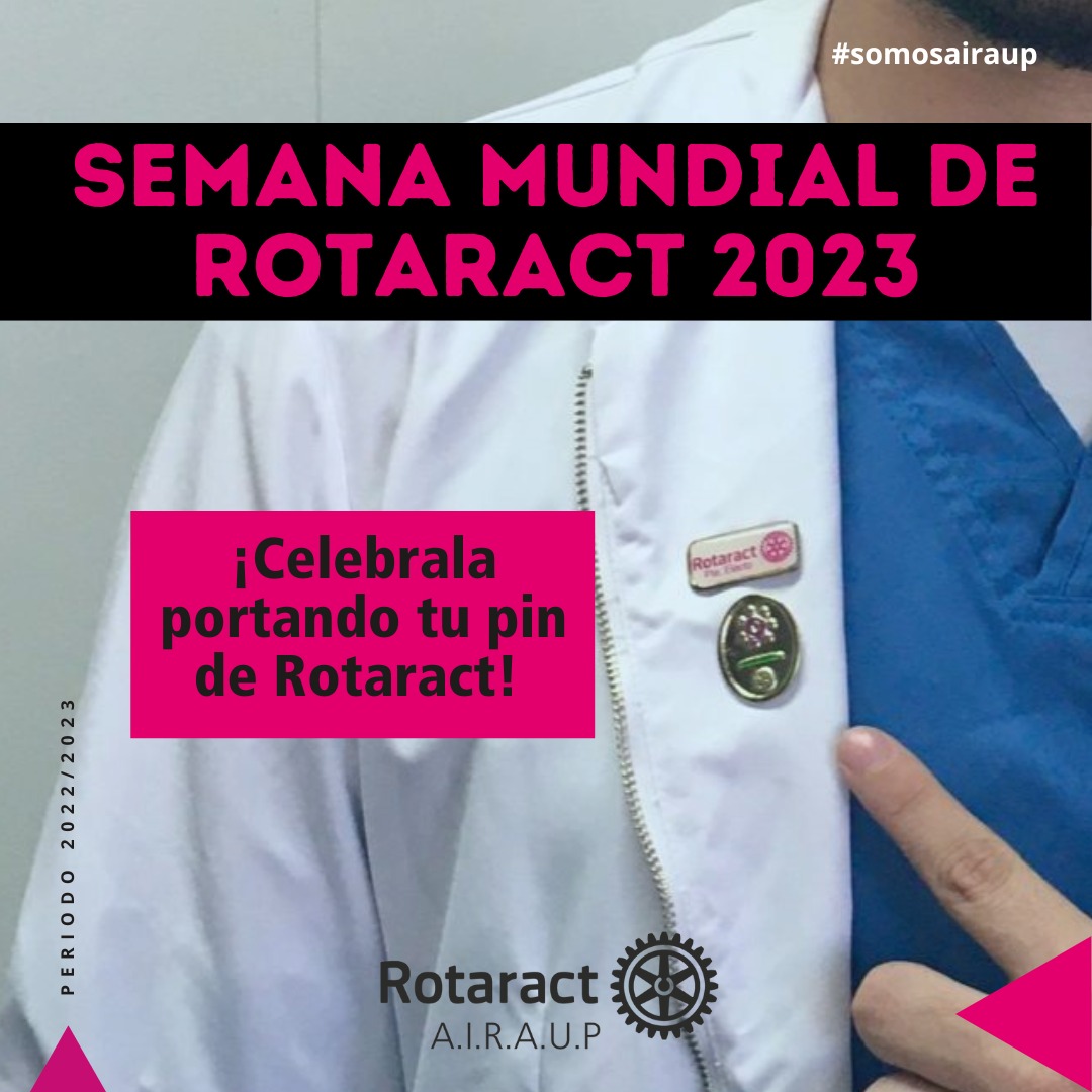 ¡Se viene, se viene! 😁
Se viene la Semana Mundial de Rotaract 😍

Por esto te invitamos a qué te sumes, portando tu pin, te tomes una foto, nos etiquetes y nosotros te reposteamos !!! 

Prendete y vivamos esta semana al máximo!!! 💥💥💥

#somosairaup