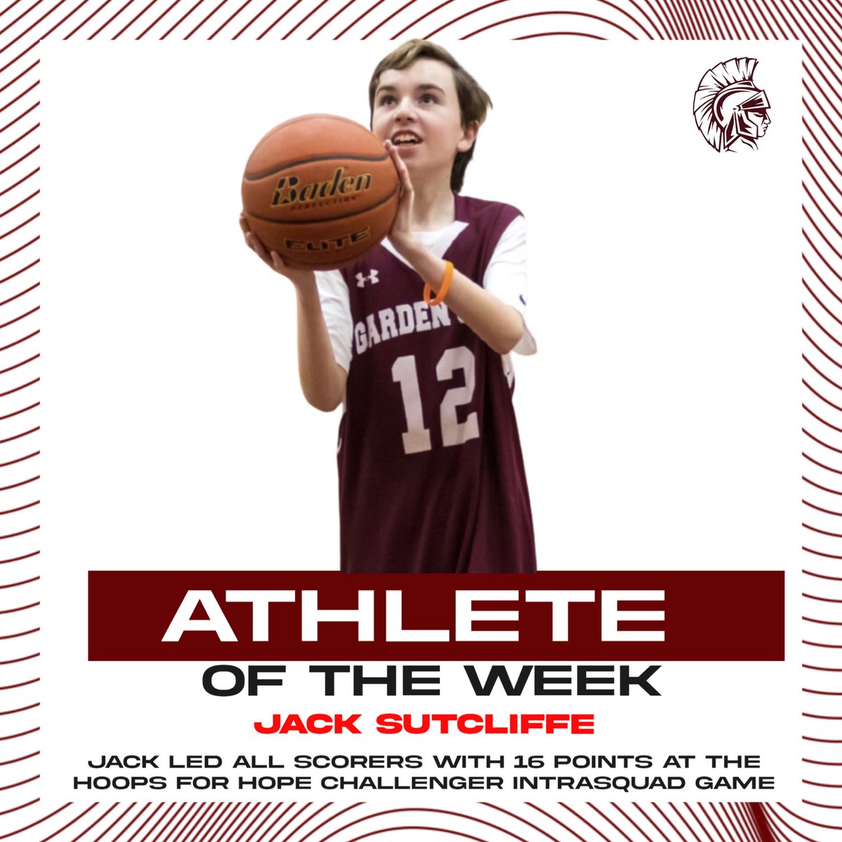 GC_ATHLETICS_'s tweet photo. Congrats to this weeks GCTrojanNation Athlete of the Week, Jack Sutcliffe. Jack led all scorers in the opening game of the Challenger Basketball League.  Thank you to @tma_booster_club_of_gc  for sponsoring the award T-Shirts. https://t.co/XCkTozOpMK