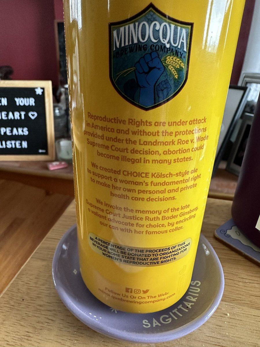 Suskfol48's tweet photo. Drinking a beer with a purpose and it’s delicious! #ProChoice #RBG #WomensHistoryMonth #WomensRights https://t.co/fhlIUFSxJG