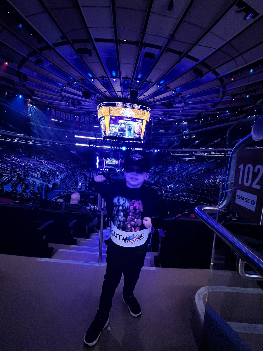 freepicknation's tweet photo. We are in the building!! #WWE #WWEMSG #RoadToWrestleMania https://t.co/bZK6qdwyR4