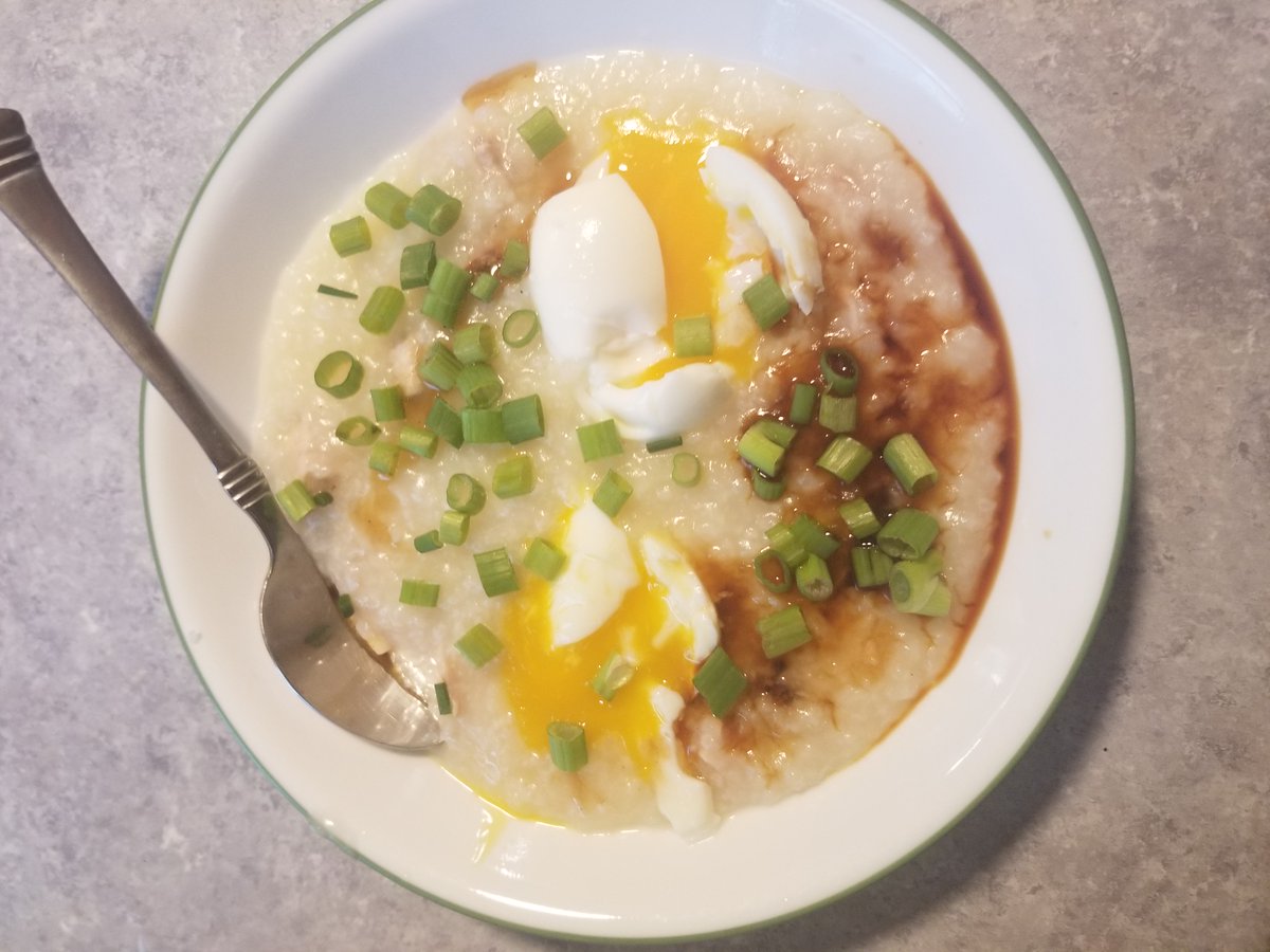 JMVanHornAuthor's tweet photo. Chicken Noodle soup for 1/2 the house & Congee/ Rice Porridge for the other.
Both were a hit. The soft boiled egg, green onion, sesame oil, and soy sauce work well with pork.
#WeekendVibes #SundayDinner #Cooking #ChickenNoodleSoup #Congee #RicePorridge #Jook #AuthorsWhoCook https://t.co/lv1eqsivoG