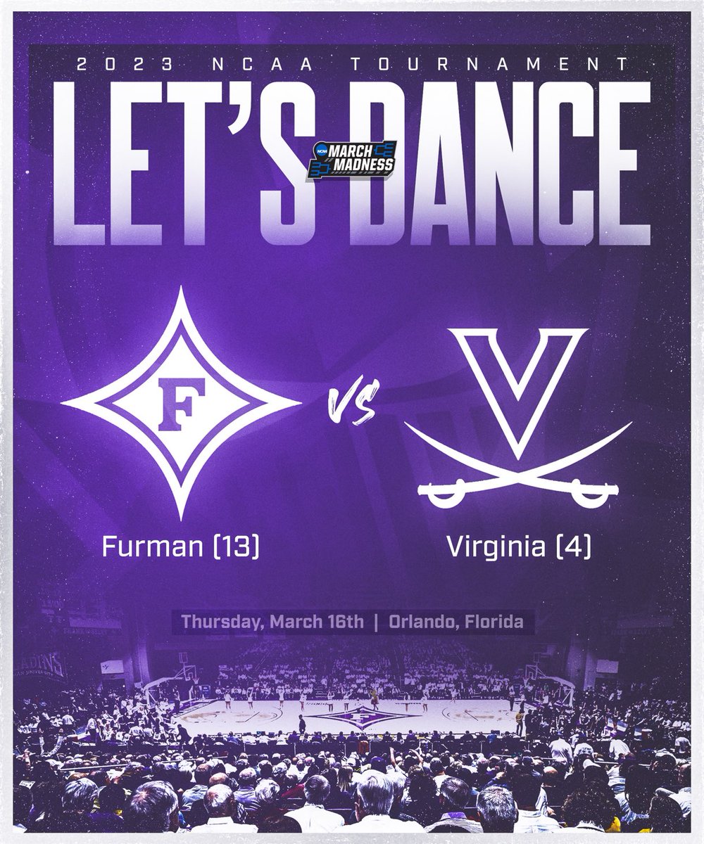 DINS TO ORLANDO 🕺

We will face Virginia on Thursday, March 16th in the Round of 64!
#AllDIN #BetterTogether