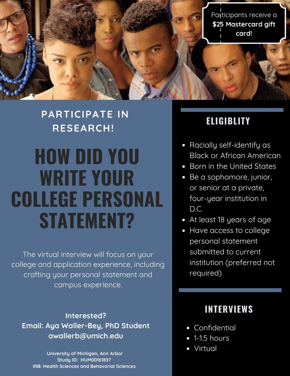 Aya__Marie's tweet photo. Seeking Black male undergraduate students attending private universities in DC to interview for my dissertation!! Please share!!
#AmericanUniversity #HowardUniversity #GeorgeWashington #GeorgetownUniversity #TrinityWashingtonUniversity #CatholicUniversity https://t.co/cYUIJdCXGK