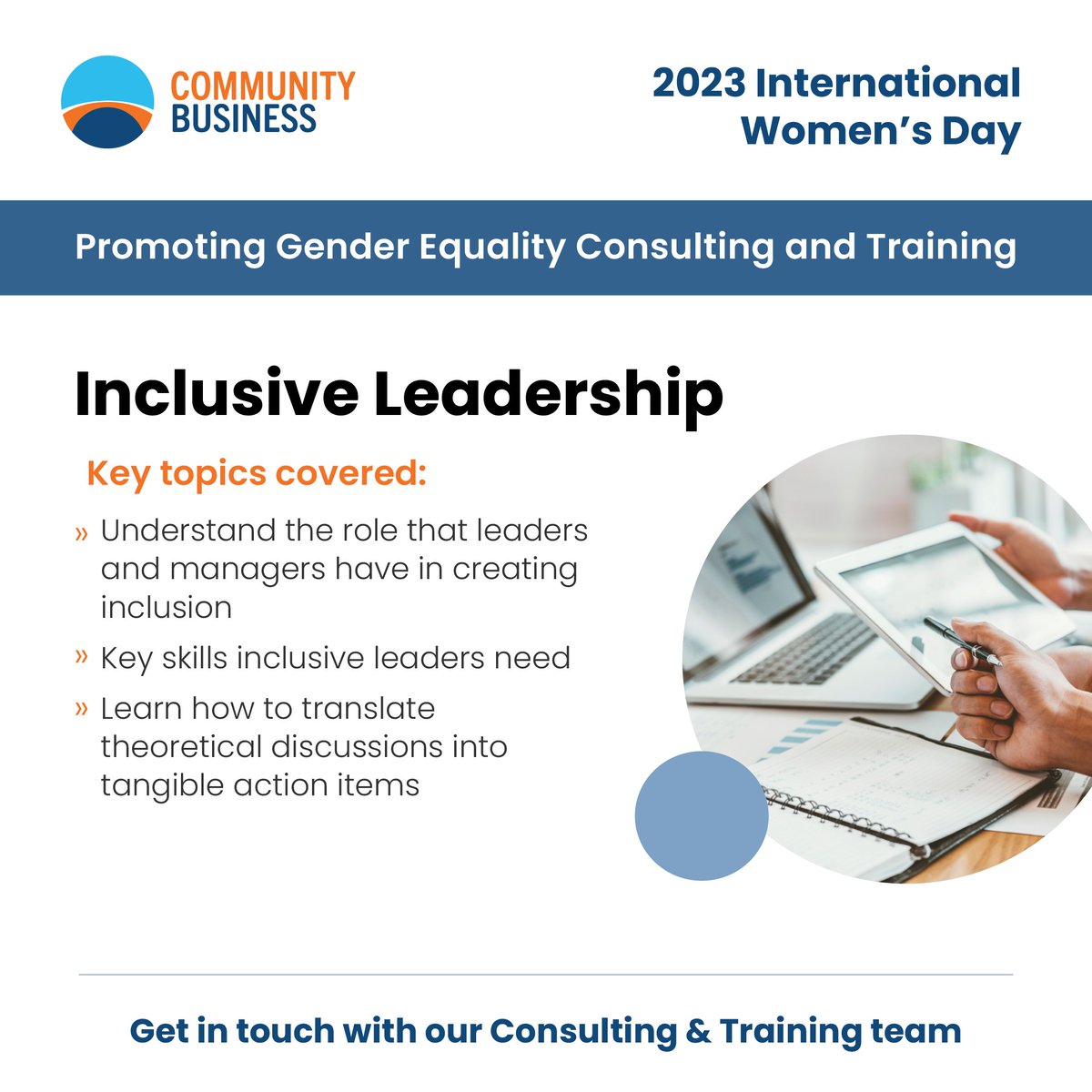 📣Updated Training Programmes for 2023 IWD 👉Find Out More About Our Campaigns: communitybusiness.org/training-consu… ------------ As part of our IWD celebrations, we are announcing our newly updated signature training programmes: 👉Gender Diversity 👉Inclusive Leadership