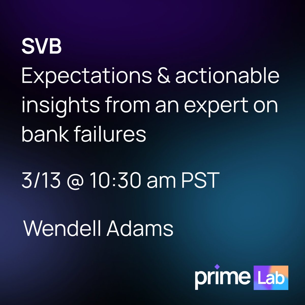 Hear from an expert on banking failures who’s been in tech since before the great recession. He’ll talk about SVB -  expectations &amp; actionable insights based on prior first hand experience with bank failures in 2008 partiful.com/e/jqDXFmN3MUgq…
#SVB #startups #BankCrash #SVBCollapse