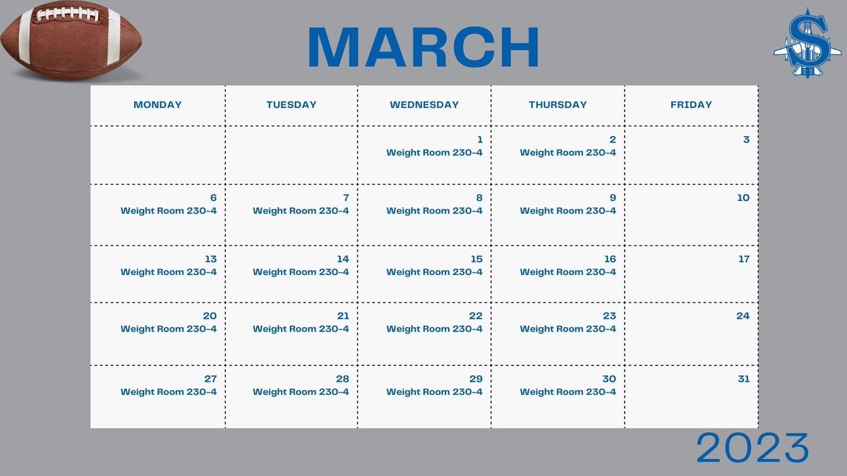 SWMHS_Football's tweet photo. 🚨Attention College Coaches🚨
Come check us out in the weight room Monday-Thursday 230-4
Check out the calendar for Spring Break &amp; Holidays

DM with questions 
Contact @CoachCarey_ https://t.co/LgSCJj04kE