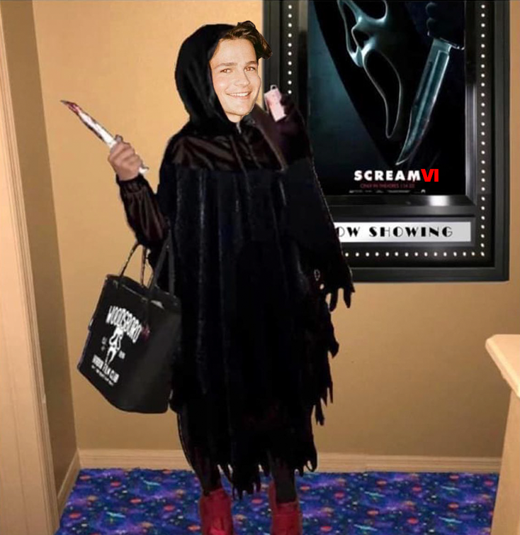 "Hello one ticket please"
"For what movie?"
*Us in line*