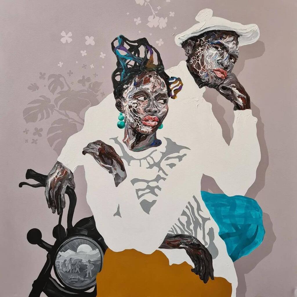RIDE OR DIE <a href="/ndombe/">3Love candy3</a>.sisqo
・・・
It's not necessary to speak when you have a look that sums up everything because in any country a look is a powerful language.

Manono, 2022 • Acrylic on canvas.
A true story of a motorcyclist 
.
.
.
.
#Art #artexhibitio… instagr.am/p/CptJQyZuXck/
