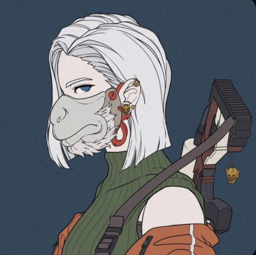 aleq_san's tweet photo. I finally hit 30 today and I couldn’t be more happy. Got my first white hair with ape mask from @divineanarchy and finally joined the @OldeusOfficial family. Thank you  @__2tone__  for the gift. 🫣 https://t.co/DZ8mvwFKE6