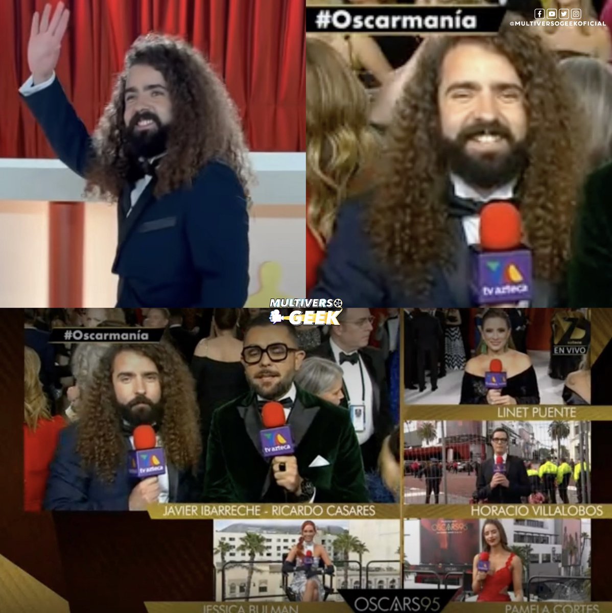 Multiverso_GK's tweet photo. ¡VIVIENDO EL SUEÑO! La cara irreal de felicidad de #JavierIbarreche desde Los Ángeles, presentando los #Oscars, cumpliendo su más grande sueño. Hicimos famoso a la persona correcta ✨ https://t.co/YwkxVPMgia