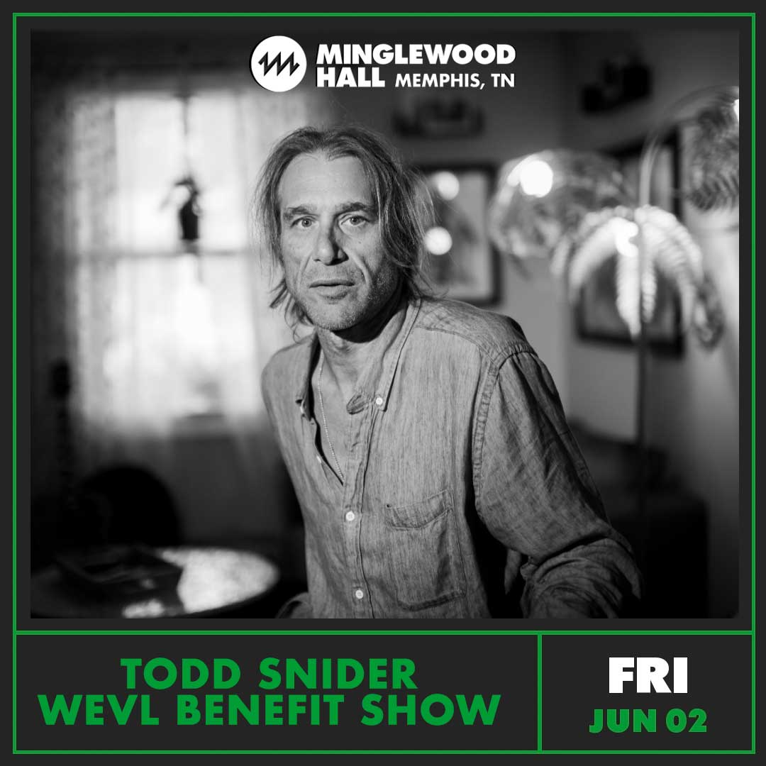 Tickets on sale NOW for Todd Snider with guest Cory Branan on Friday, June 2!! Get your tickets now at ticketmaster.com/event/1B005E67…  Admission proceeds go to WEVL 89.9!!  #toddsnider #corybranan #wevl #memphis