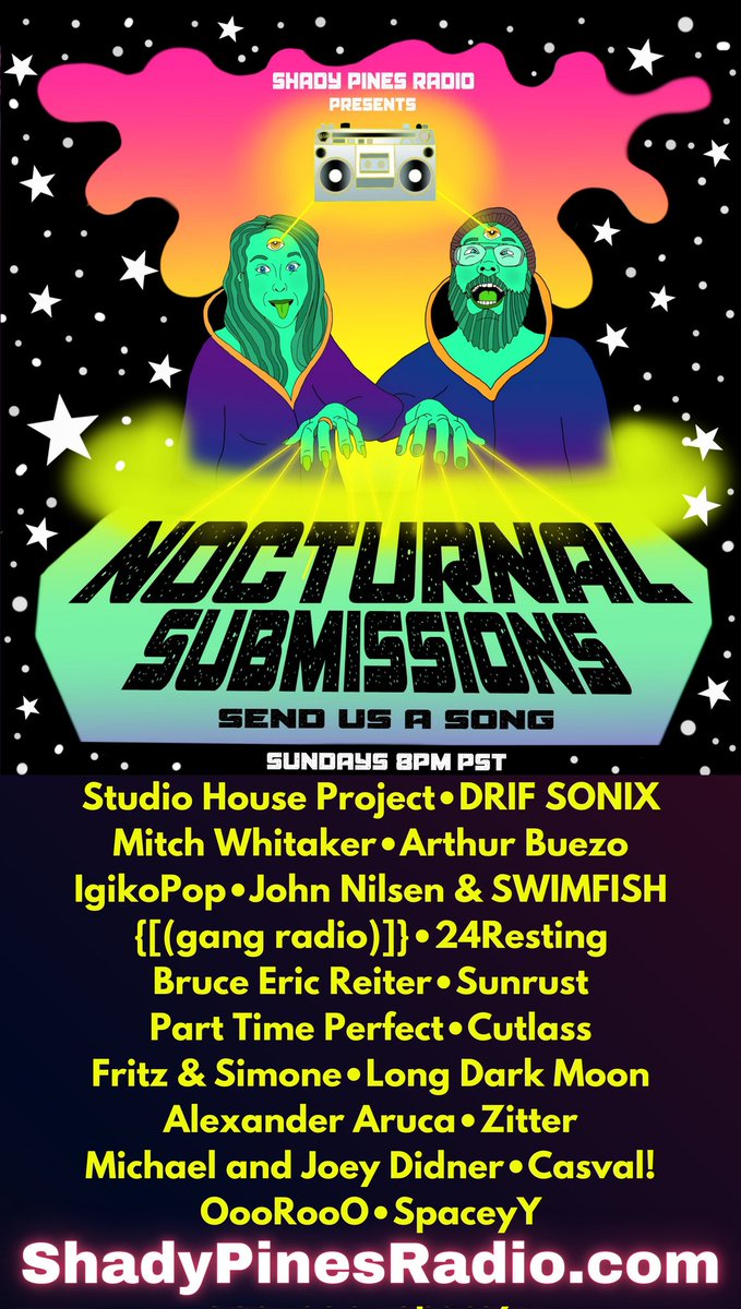 DRIFSONIX's tweet photo. Shoutout @ShadyPinesRadio!

They'll be spinning DRIF SONIX on #NocturnalSubmissions tonight @ 8pm PST!!

🛰️ ⚫ 🛰️ https://t.co/61NMgD81Aj