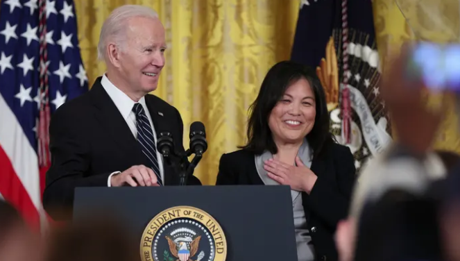 FuBiang's tweet image. Supporters fear that Deputy Labor Secretary Su may have difficulty securing the Senate votes needed because some business groups oppose her nomination.