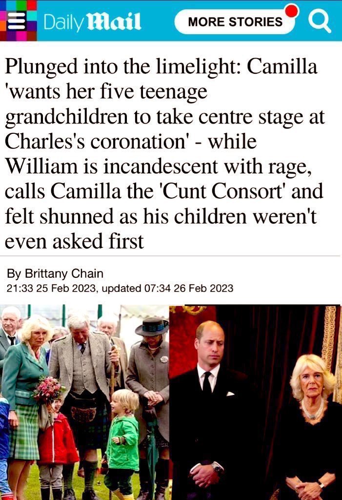 The #RacistRoyalFamily are being called out for what they are.

Doesn’t it seem as if CAMILLA PARKER BOWLES, so-called 
#QueenConsort, has caused global attention to focus on her and her evil plotting and machinations re: the CORONATION?

#CruellaCamilla detests #HarryAndMeghan