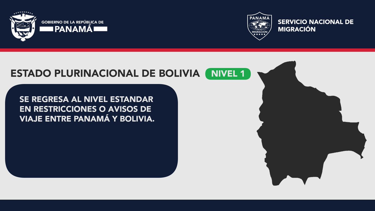 Comenzando mañana, 13 de Marzo, se reestablece el rango para Bolivia de dos a uno en el Sistema de Viajes del Servicio Nacional de Migración.