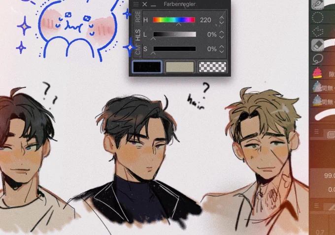 when i draw new things i have to figure out the hair first i hate …. 