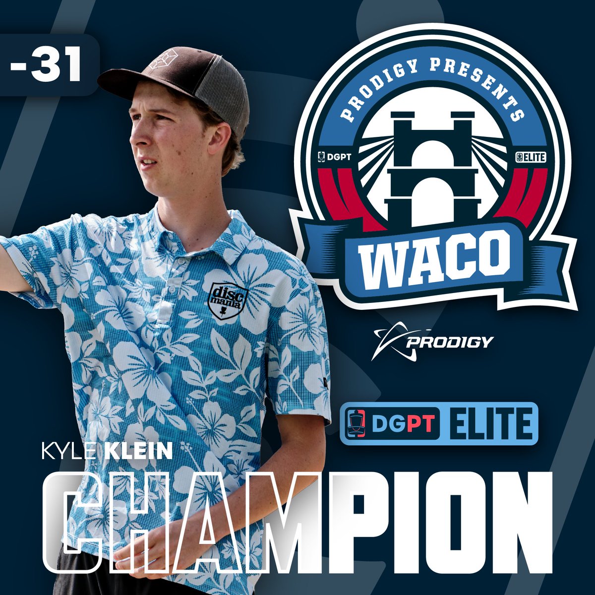 DiscGolfProTour's tweet image. Your 2023 Waco Annual Charity Open MPO Champion, Kyle Klein! 🏆