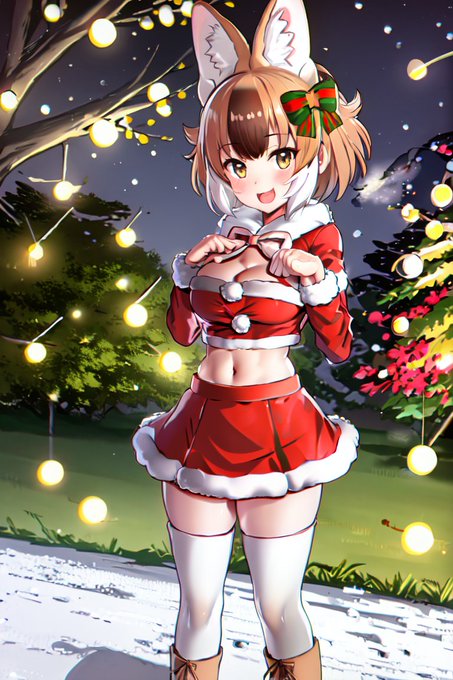 AI描きプログラムでドールのクリスマスの服装を作ってみました。オリジナルのクリスマス衣装から上着の方を変形させました🎄🐕

#けものフレンズ
#stablediffusion 
#AIイラスト #AIart 