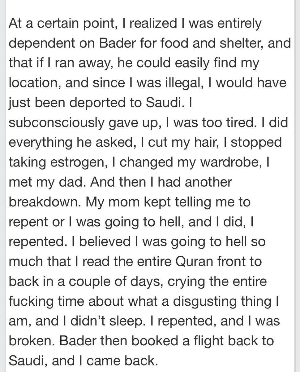 EliErlick's tweet photo. Cw: suicide
A young Saudi trans woman just took her own life. A Heritage Foundation-backed “fixer” introduced her to a man that tried to force her to be cis. He trapped her via her undocumented status until she couldn’t take it anymore. #JusticeForEden https://t.co/zGt4958ZVF https://t.co/7bGqg9JaJ8