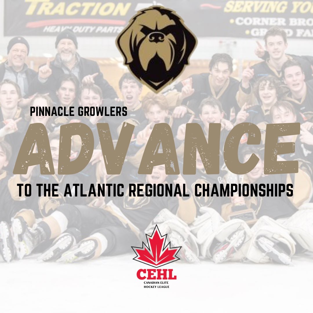 CEHL_u18's tweet photo. PINNACLE PUNCHES THEIR TICKET TO ATLANTICS!
The first provincial champion of 2023 are the Pinnacle Growlers! They took down Central Impact in 4 straight games to book their flight to Fredericton!
Congrats! https://t.co/5AIfRhQ3fQ