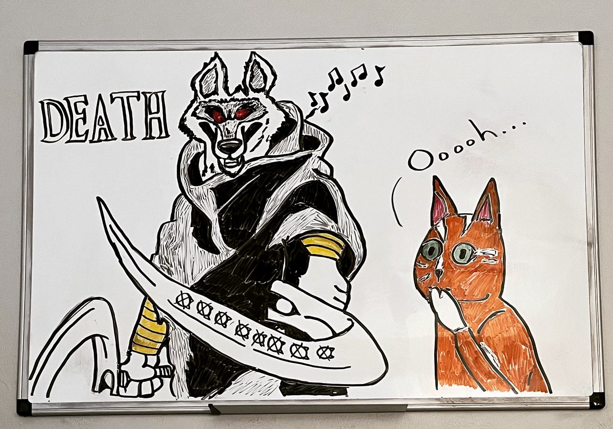 Today’s dry erase marker art is inspired by the amazingly great movie, Puss in Boots: The Last Wish. We love Death as the scary wolf who is chasing <a href="/PussInBoots/">DreamWorks Puss In Boots</a> , and all of the supporting characters are adorable. Well done <a href="/Dreamworks/">DreamWorks Animation</a> .