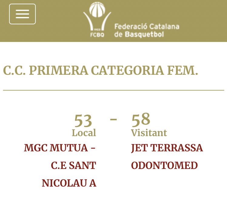 Areadejoctrs's tweet photo. 🏀 RESULTATS JORNADA 1️⃣8️⃣ 🏀
⛹️♀️ Primera Categoria Femenina
✅ @CESantNicolau 5️⃣3️⃣🆚5️⃣8️⃣@JETerrassa
Cinquena victòria consecutiva de les terrassenques.
#terrassa #basquet #basquetfem https://t.co/znR4SBUAfk