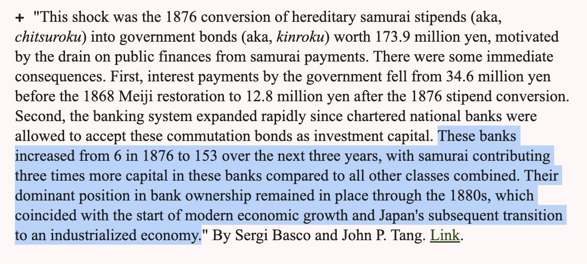 tomreadsgoodok's tweet photo. Exercise for the reader. Draw a line from 19th century samurai bond payments to SVB news. @phenomenalworld https://t.co/8ryf90yWZx