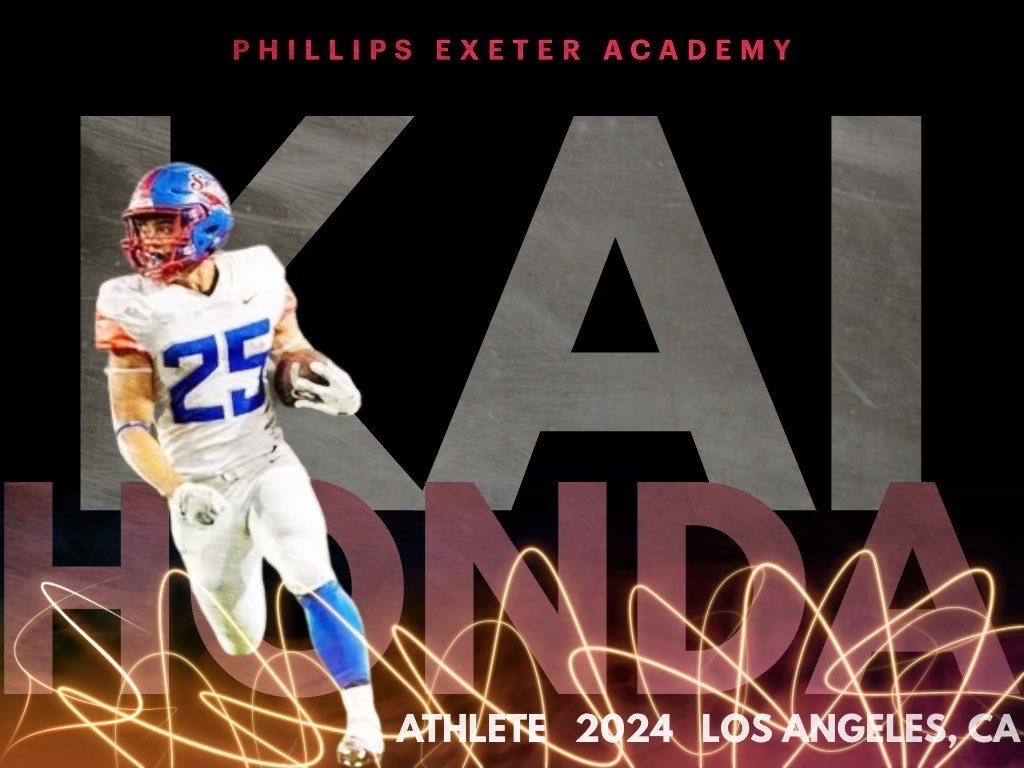 I have decided for next season to take a post graduate year at Philips Exeter Academy and re-class as a 2024 ATH. Thank you to everyone who helped me get here! <a href="/CoachV1781/">Coach Voulgaris</a> <a href="/DannyLockhartS1/">Coach Danny Lockhart Football/Boxing/MMA</a> <a href="/run2daylightRB/">Ayinde Bomani</a> <a href="/Serra__Football/">Serra Football</a> <a href="/coach_jsands/">Jason Sands</a> <a href="/recruitcoachmc/">Mike Clayton</a> @coachkeith_1k <a href="/K12Elite/">Keith Smith</a>