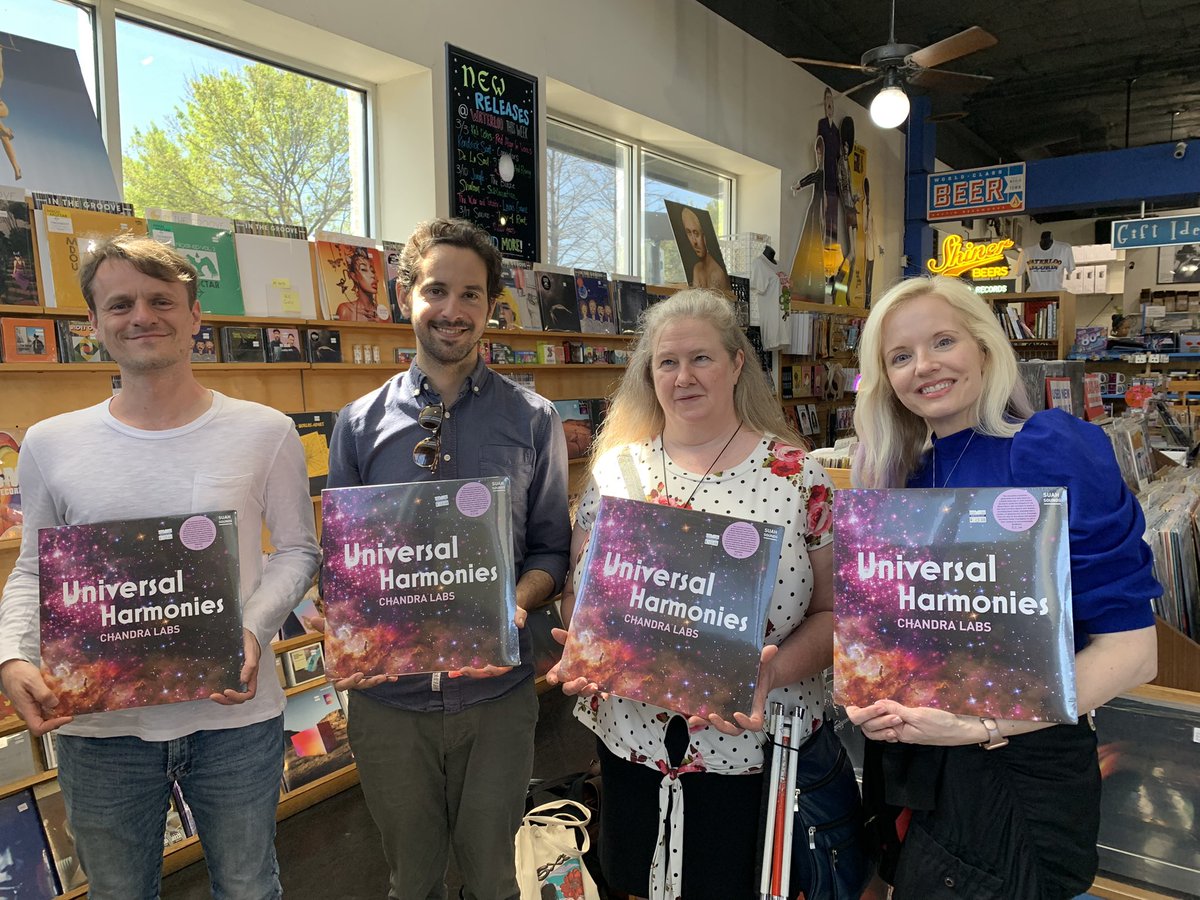 Great crowd for our @sxsw panel on black hole #sonification w @chandraxray @kimberlykowal and @TheInvisiverse. Plus, we’re on vinyl now, record release at @WaterlooRecords! #sxsw