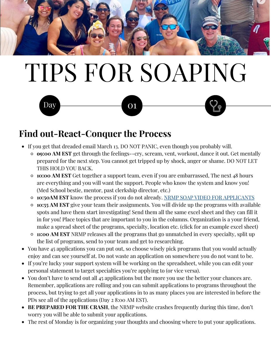 northfloridaem's tweet photo. It’s #Match2023 and we are so proud of all the work you have put in! We want to do everything we can to see you succeed.  For anyone who may need it, here is a comprehensive guide to the SOAP. #MedStudentTwitter #EMbound https://t.co/669rVOhKsA
