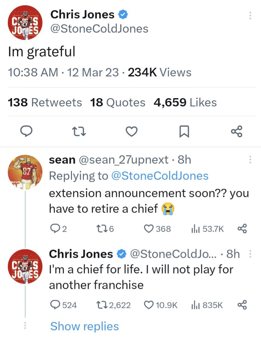 nick_dowd's tweet photo. #ChiefsKingdom is grateful for you @StoneColdJones #ChiefForLife 💪 https://t.co/fRSNP6Y82r