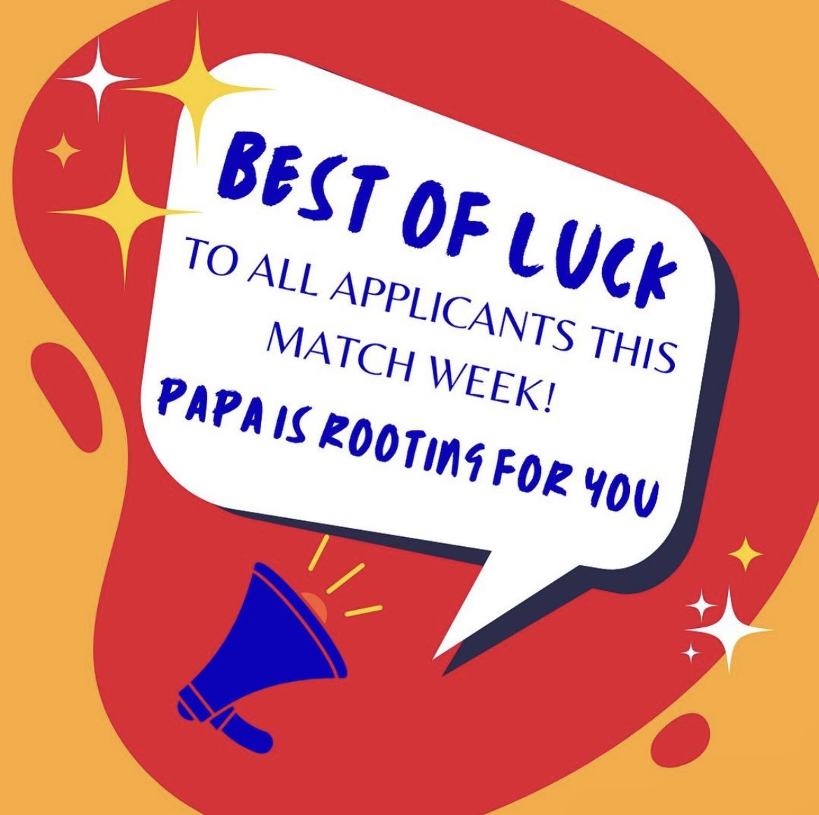 PAPA_ORG_1975's tweet image. To all the applicants this Match Week, WE ARE ALL WISHING YOU THE BEST! #PAPAFam is rooting for you! Tag us on your match updates on Friday to be featured!