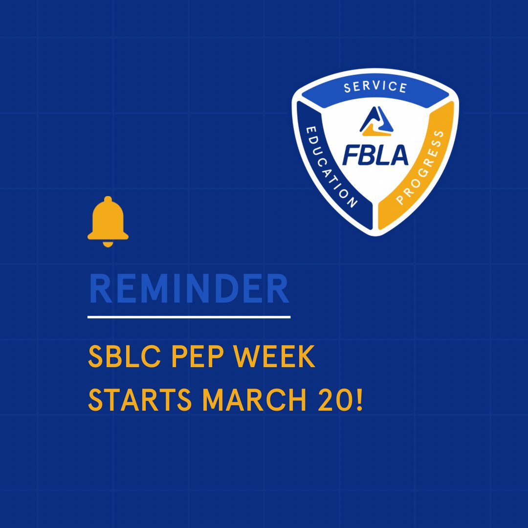 🔔Reminder🔔

SBLC Pep Week starts March 30th. You won’t want to miss out on this exciting week in preparation for SBLC! 

We are only 25 days away from SBLC, have you started planning for your event? Let us know down below👇👇