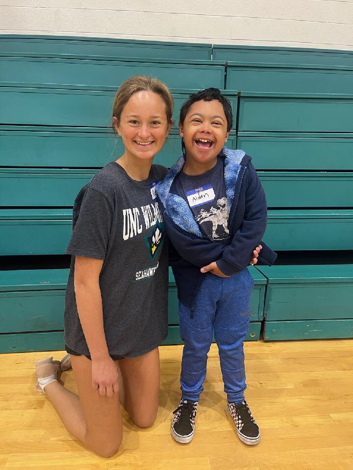 HoggardWsoccer's tweet photo. Super proud of these young ladies for not only their efforts in classroom and on the field but also for volunteering their time to help out in the community. Four of @HoggardWsoccer finest working with special needs soccer players on the campus of UNCW. https://t.co/vU5SJNXU7k