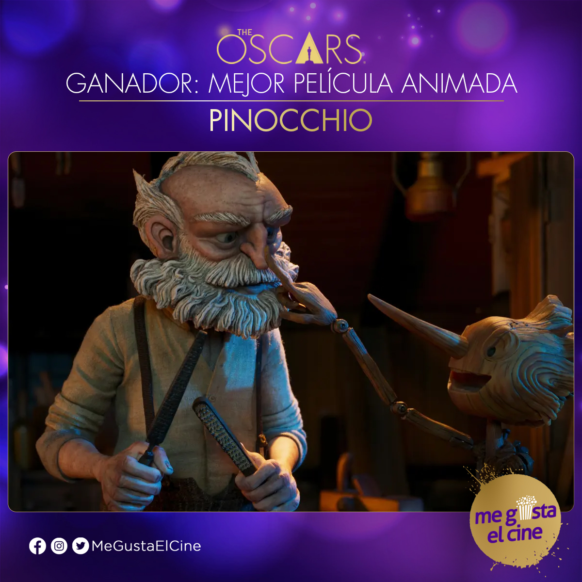 Super mega merecido, el trabajo que ha hecho Guillermo del Toro es realmente increíble.👏👏👏 #pinocchio se lleva el premio #Oscars2023 como mejor película animada.