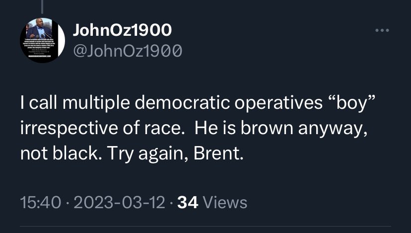 Once the normalization of racism became socially acceptable, people believe that this the correct to speak to people. Ignorant of their act of emasculating others. Might be the time put this idiot on blast. This isn’t the first time he has made comments like this. #BlackTwitter