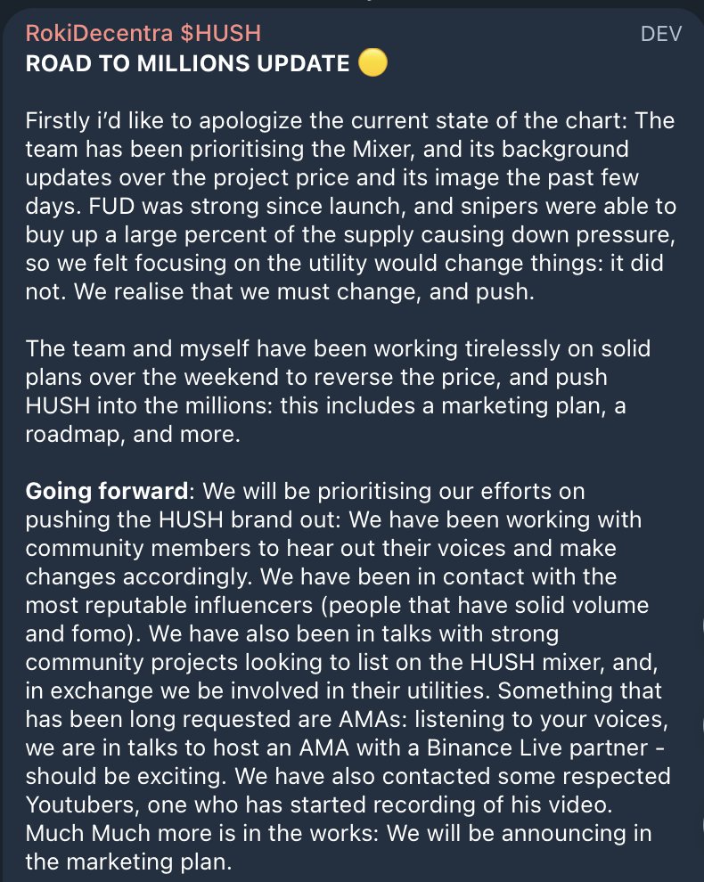 hushprotocol's tweet photo. The HUSH Rocket is just fuelling up:

🟡Utility is Live
🟡Big Marketing plans in store
🟡Roadmap coming soon
🟡Strong Influencers onboarded
🟡Youtube videos in production
🟡6 Figure funding wallet

Fudders are out, and the Road to the Millions starts now!

https://t.co/qgCMlGPbhm https://t.co/RkQkJBn2Fe