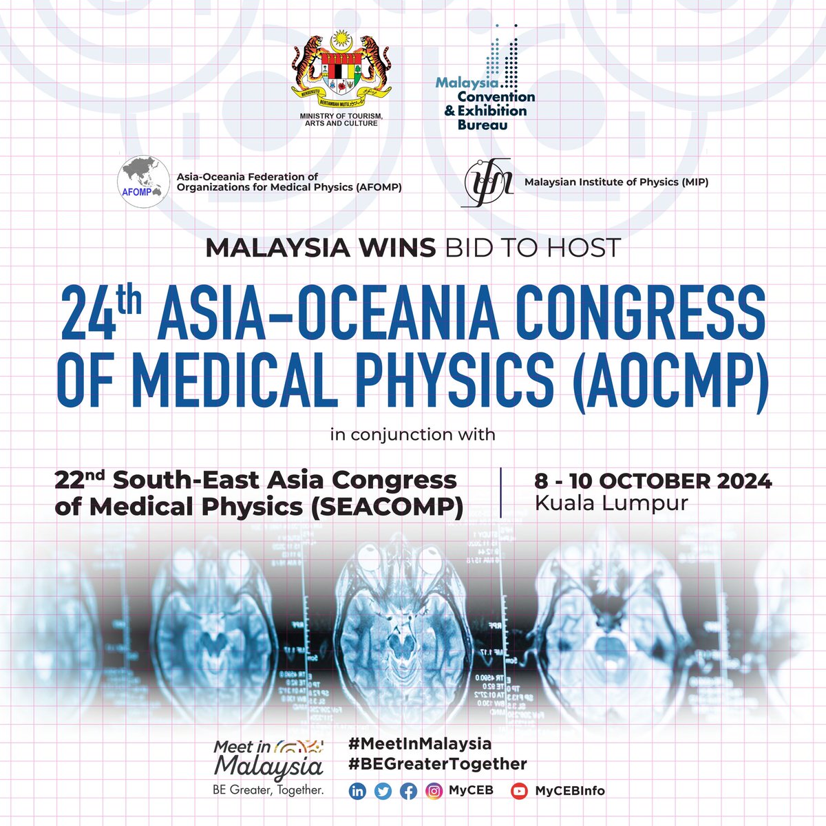 Malaysia is set to host the 24th Asia-Oceania Congress of Medical Physics (AOCMP) in conjunction with the 22nd South-East Asia Congress of Medical Physics (SEACOMP), a gathering of medical physics profession from around the globe. 
Read more at linkedin.com/posts/myceb_my…