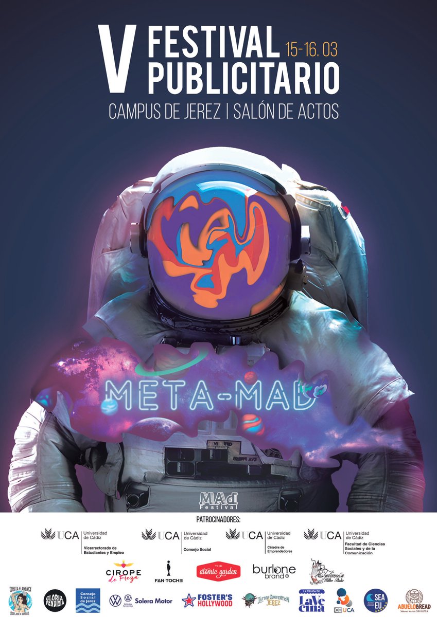 📢📢🎊Esta semana es muy especial: celebramos el V Festival Publicitario MAd organizado íntegramente por nuestro alumnado. 📢📢🎊
Reserva los días miércoles 15 y jueves 16. 
Te damos más detalles en un ratito.