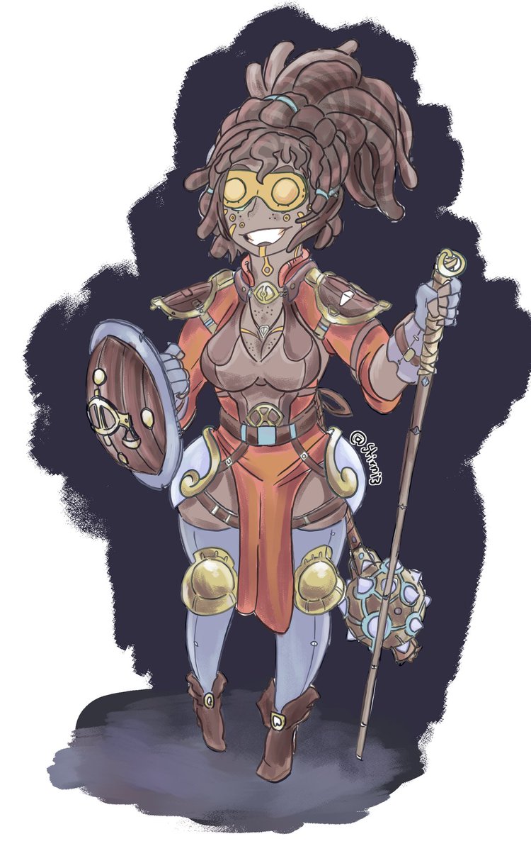 Stirni3's tweet photo. One of my players blind Cleric of Order, you know what they say about justice :) #DnDcharacter #dndcharacterart #DnD https://t.co/Iws4nPPhNX