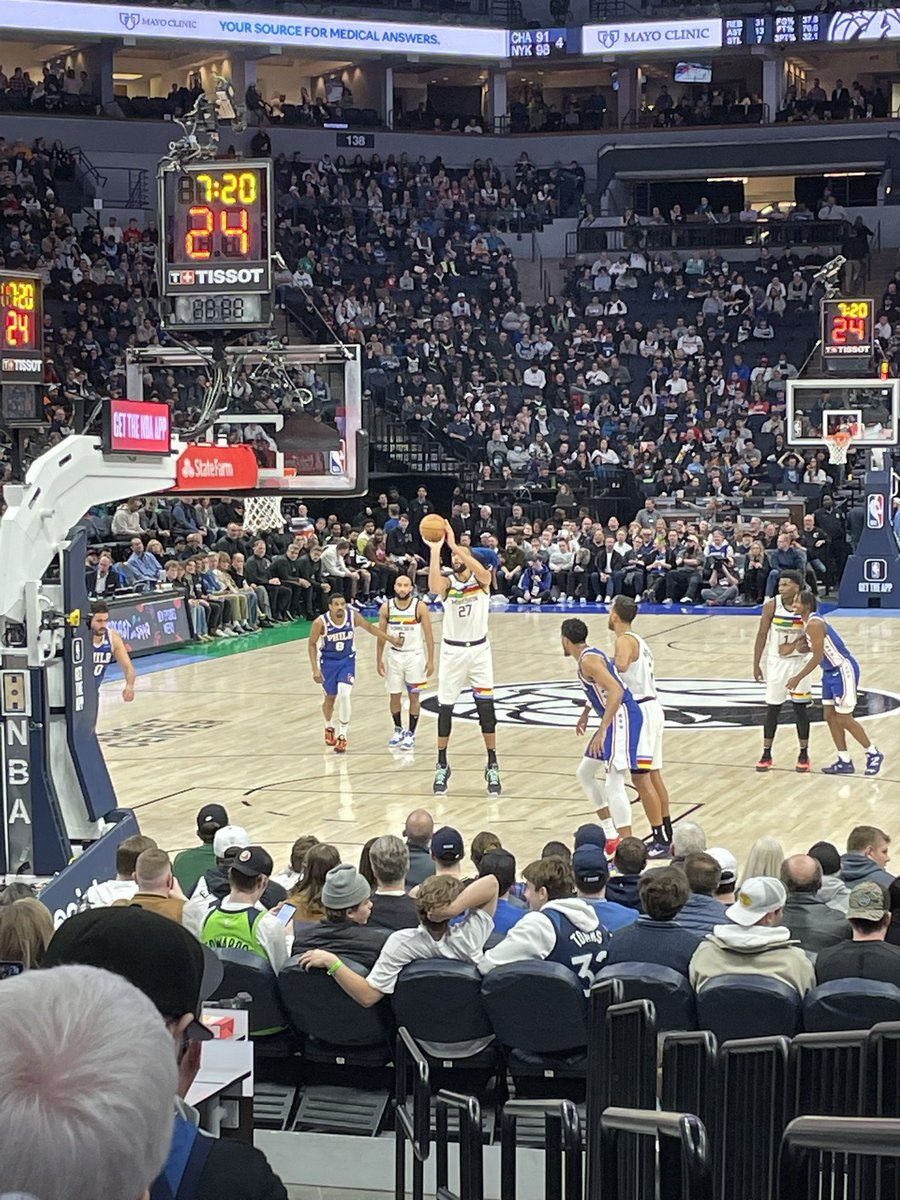 Had an awesome time bringing my son to the <a href="/Timberwolves/">Minnesota Timberwolves</a> 76ers game this past Tuesday on his bday, courtesy of <a href="/WolvesDenTS/">Wolves Den</a> and <a href="/NBATopShot/">NBA Top Shot</a>. Our team captains <a href="/DeLaRosby/">Jay DeLa🌹🐝</a> &amp; <a href="/TS_Coach_T/">CoachT 🐺</a> are true gents and have established a great TS community <a href="/eldumbo/"></a>. Many thanks 🐺 🏀