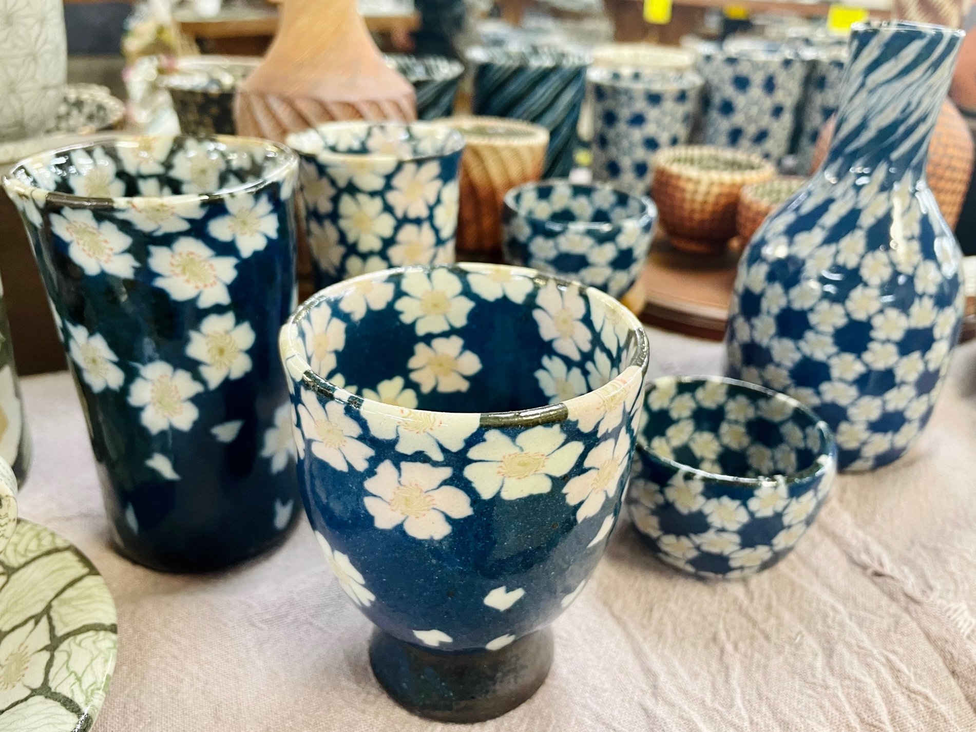 Amazon.co.jp: 益子焼 千田義昭作 長皿2点 練上手 陶芸品 民藝