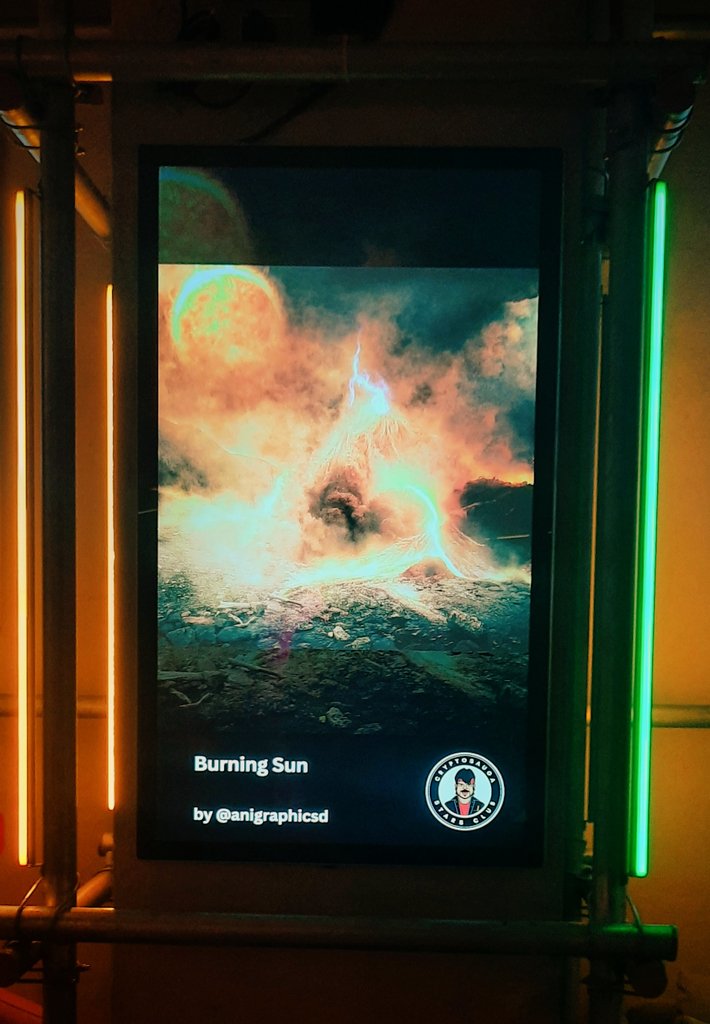 AniGraphicD's tweet image. Woke up and saw this dropped in my mail! 😍😍
.
My artwork 𝗕𝗨𝗥𝗡𝗜𝗡𝗚 𝗦𝗨𝗡 🔥 ☀️  got displayed in @cssclubnft x BLR meet up ✨🤩 
.
@CryptogodsWorld project 2.0 is going places!
.
Thank you ❤️❤️ @kunalkamble &amp;amp; @adrimukund for the photographs 🙏🏻🫂 
.
#CSSCLUB #meetup