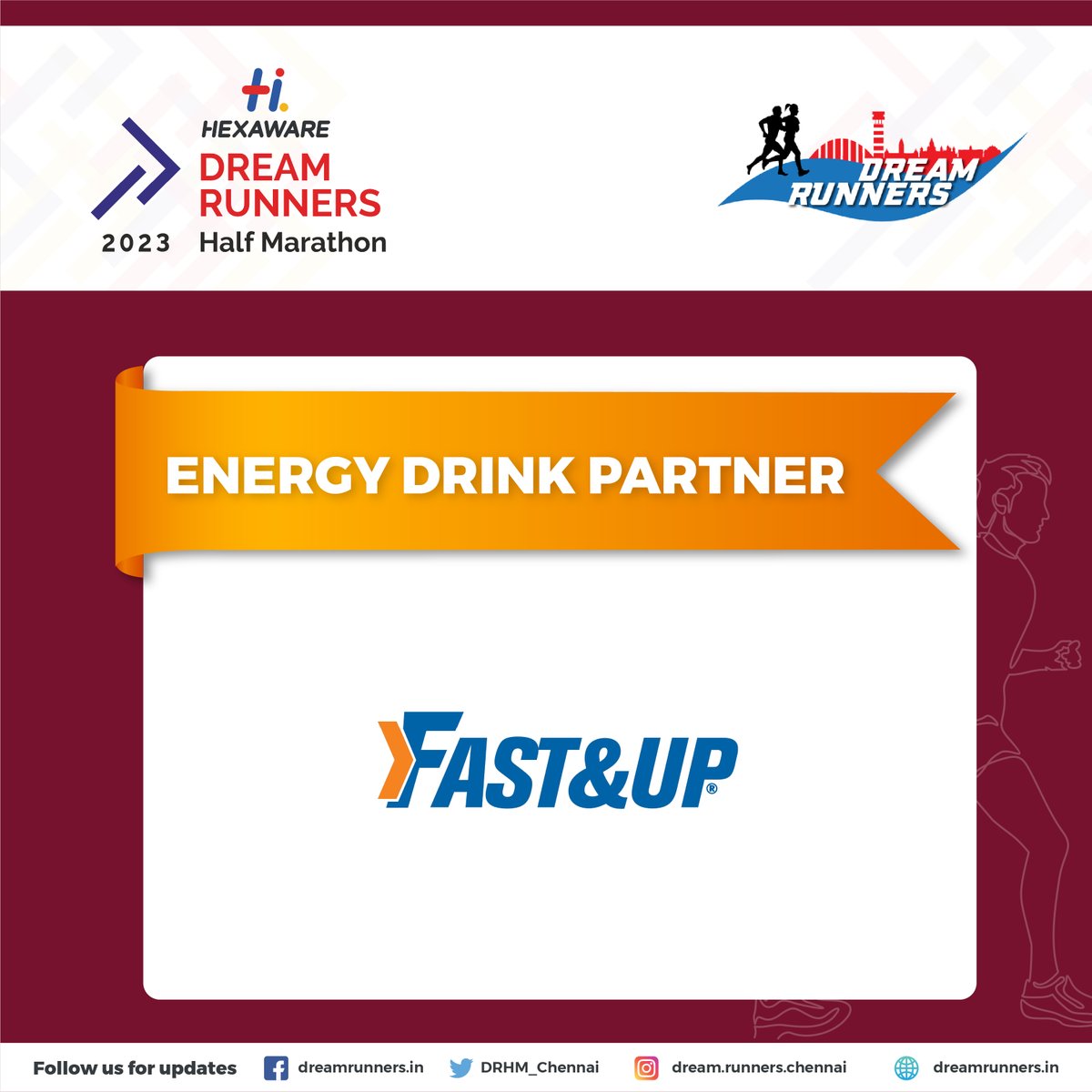 DRHM_Chennai's tweet photo. We are delighted to welcome onboard, Fast & Up as our Energy Drink Partner!
@FastandUp_India
@HexawareGlobal
#DreamRunners
#DRHM2023
#Hexaware
#LetUsRunSoTheyCanWalk
#RunResponsible
#SheShouldRun
#FastandUpIndia
#FastandUpRunners
#runningcommunity
#healthylifestyle
#running https://t.co/jV6XWQv9l8