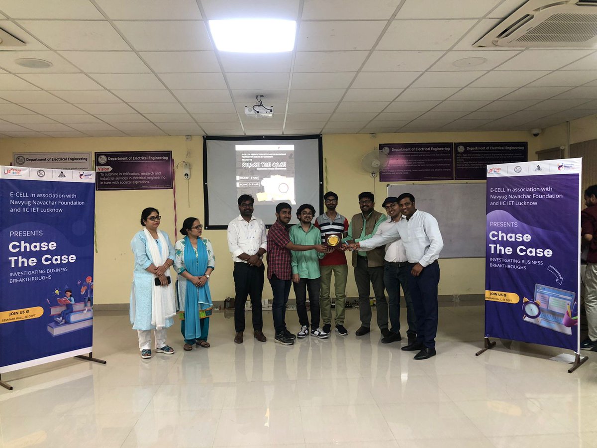 NNFIET's tweet image. Felicitation by Director &amp;amp; Team of Navyug Navachar Foundation @iet_lucknow  to winner &amp;amp; runner-up of CHASE_THE_CASE Final round. Organized by #NNF &amp;amp; #ECell 
 Winner #Team_Hellfire
#Runner_UP #Team_NK
@AKTU_Lucknow @ErAshishSPatel @InnovationHubUP @startupindia @UPStartuppolicy