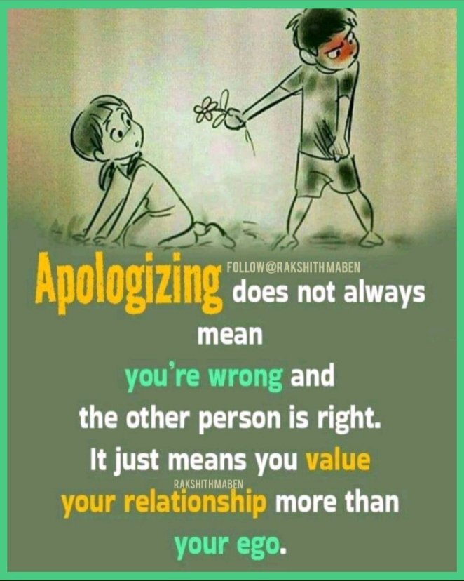 LTouchinglives's tweet photo. Ego and pride are two dangerous things that destroys relationships, partnerships and marriages. A marriage of 20 years can be saved by a mere sorry and can be destroyed by ego and pride. You must learn to apologies for the sake of peace, not because you're wrong. https://t.co/E0bWQR6VBw
