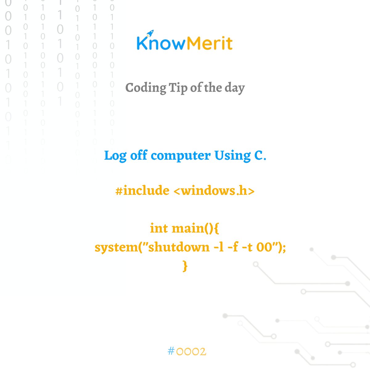 KnowMerit's tweet image. Boost your coding skills with these helpful tips! 🚀 Whether you're a beginner or advanced programmer, these tips can help you write better code and improve your productivity. #codingtips #programmerlife #learnprogramming #knowmerit #edtech #education #mathtutor #bestonlinetutors