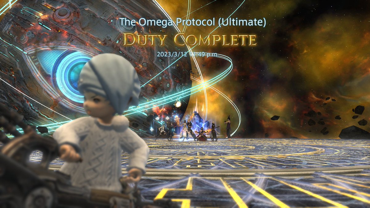 Theelastic's tweet photo. The Omega Protocol Ultimate is down!! 1306 pulls total. Glad it is over. #TOP #FFXIV https://t.co/FNZ5QmfANc