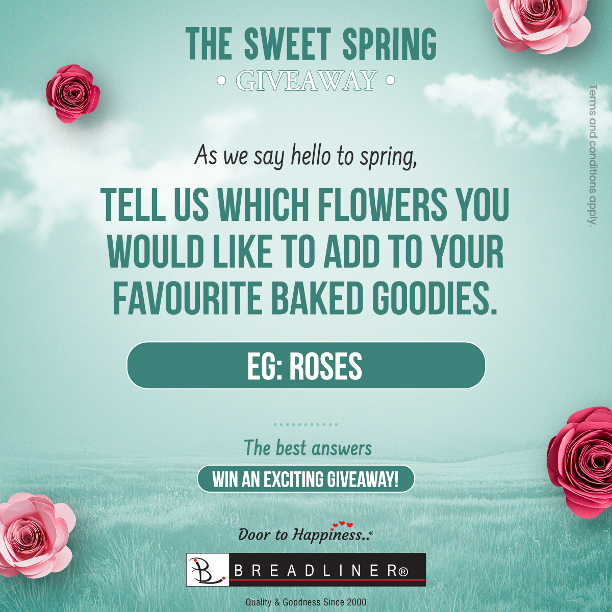 Breadliner1's tweet image. Step 1: Like &amp;amp; Share this post. Leave like on our page.
Step 2: Comment down your answer below. Don't forget the #SweetSpring in it!
Step 3: Follow us on social media.
Step 4: Tag 3 friends to chill with! 
Disclaimer: Terms and conditions apply

#contestalert #breadliner
